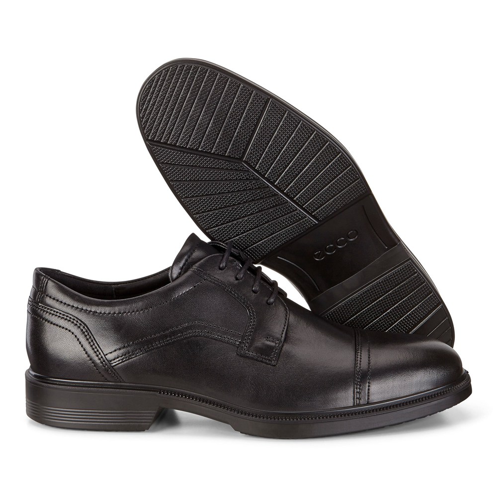 Mens Dress Shoes - ECCO Lisbon Cap Toe Tie - Black - 5104EWLZA